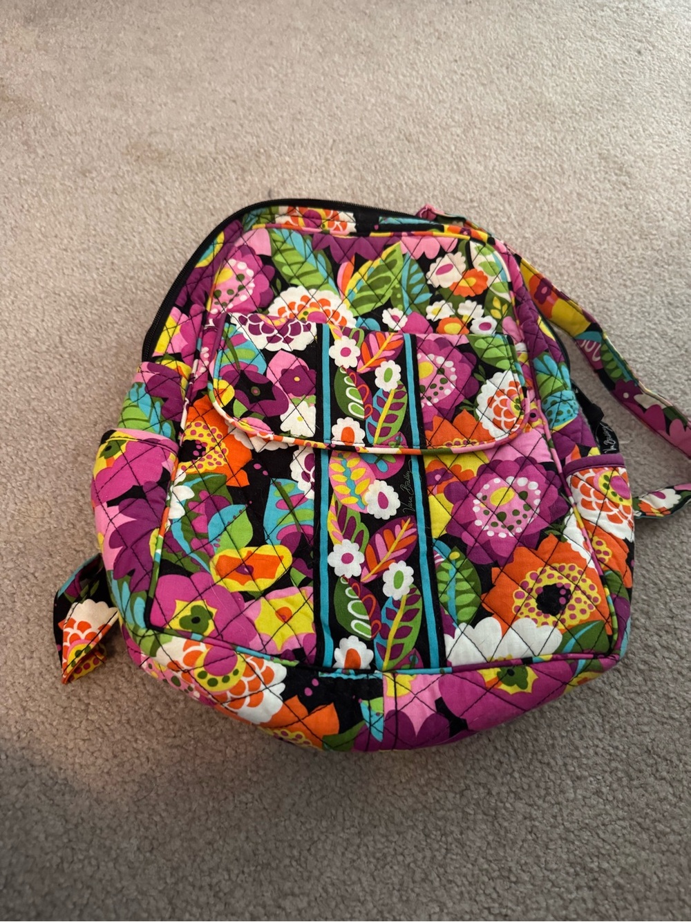 Vera Bradley Pink Floral Quilted Mini Backpack